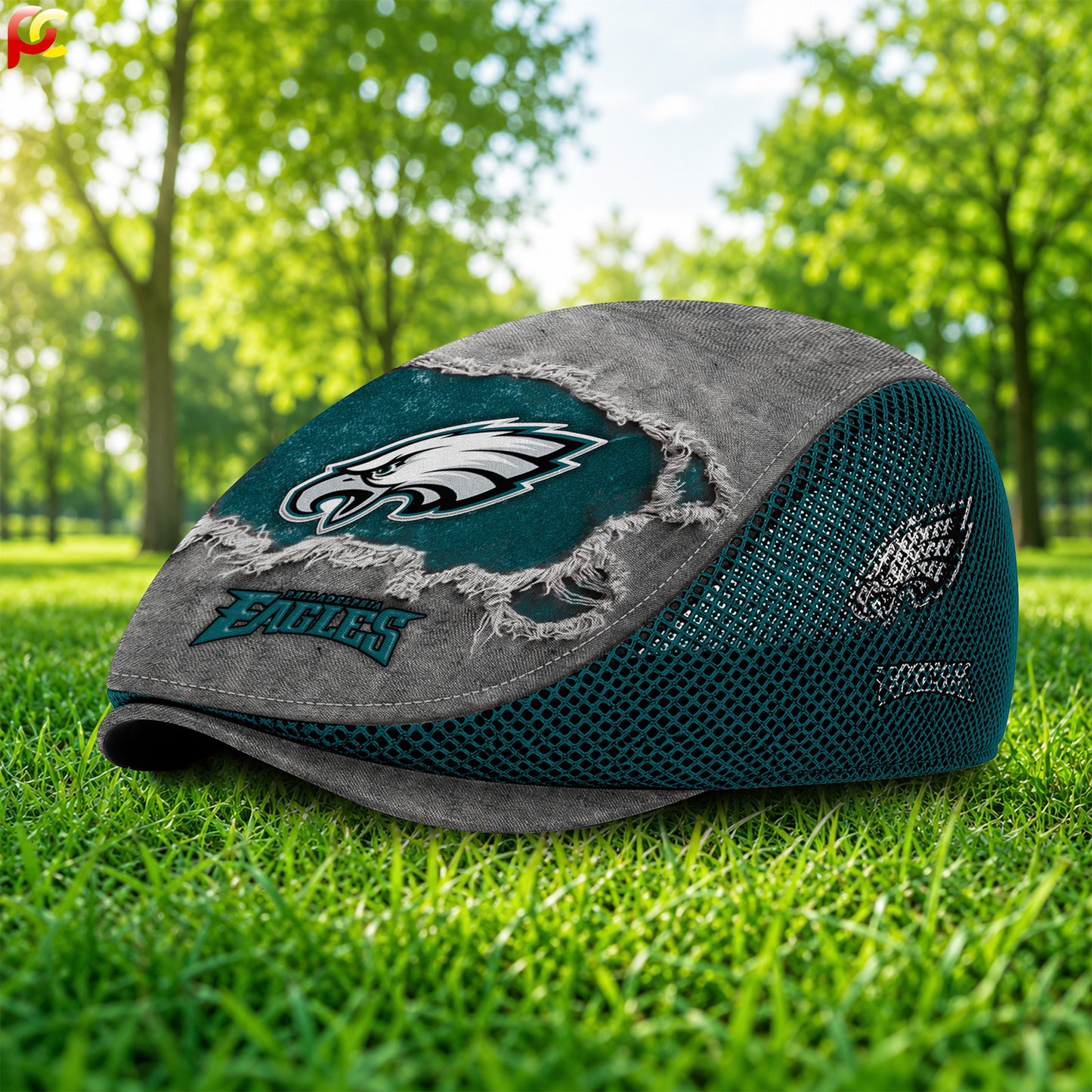 25PE Mesh Flat Cap, Golf Mesh Cap NFL01