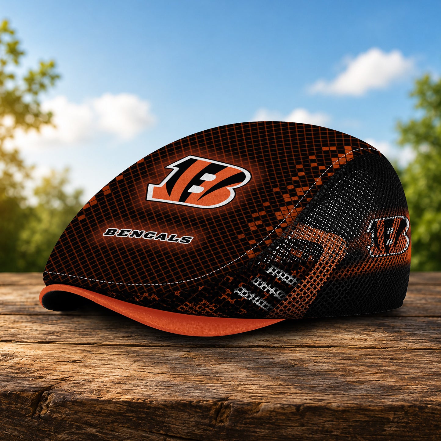 06CBG Mesh Flat Cap, Golf Mesh Cap NFL03