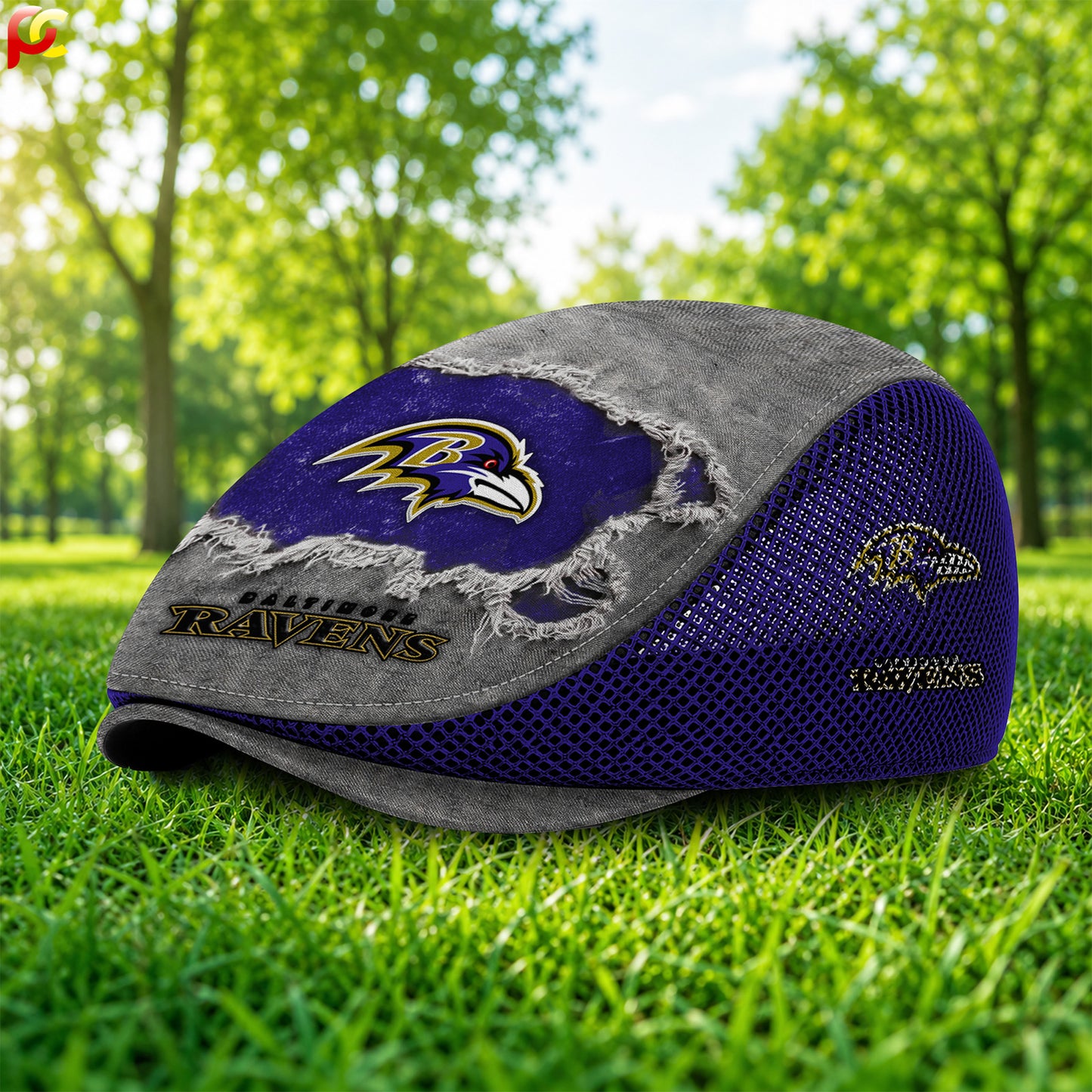 02BR Mesh Flat Cap, Golf Mesh Cap NFL01