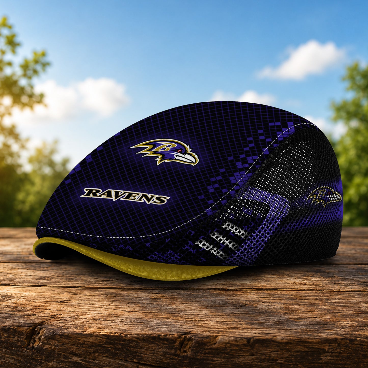 02BR Mesh Flat Cap, Golf Mesh Cap NFL03