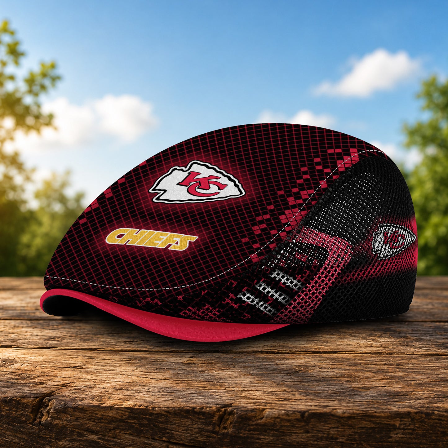 15KCC Mesh Flat Cap, Golf Mesh Cap NFL03