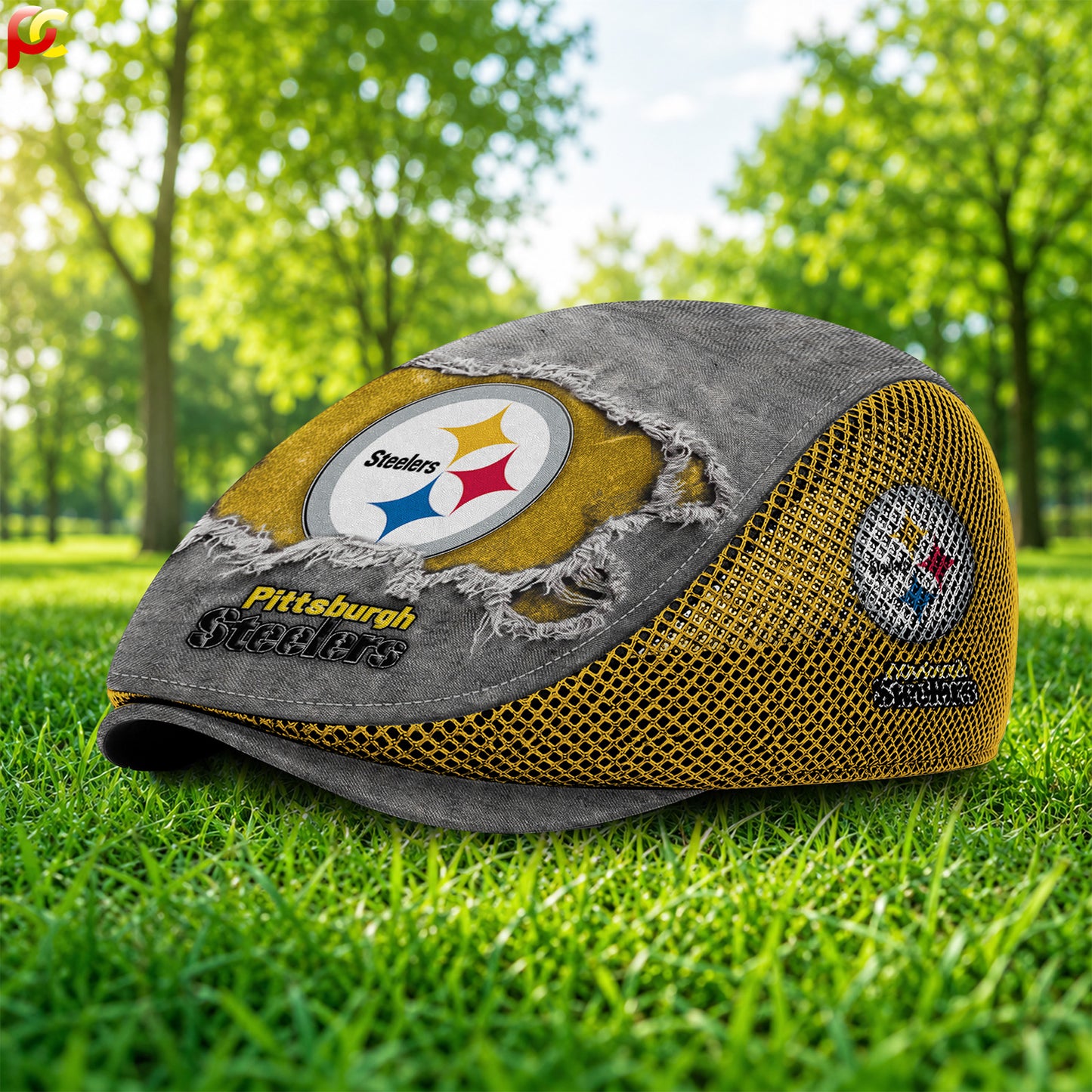 26PS Mesh Flat Cap, Golf Mesh Cap NFL01