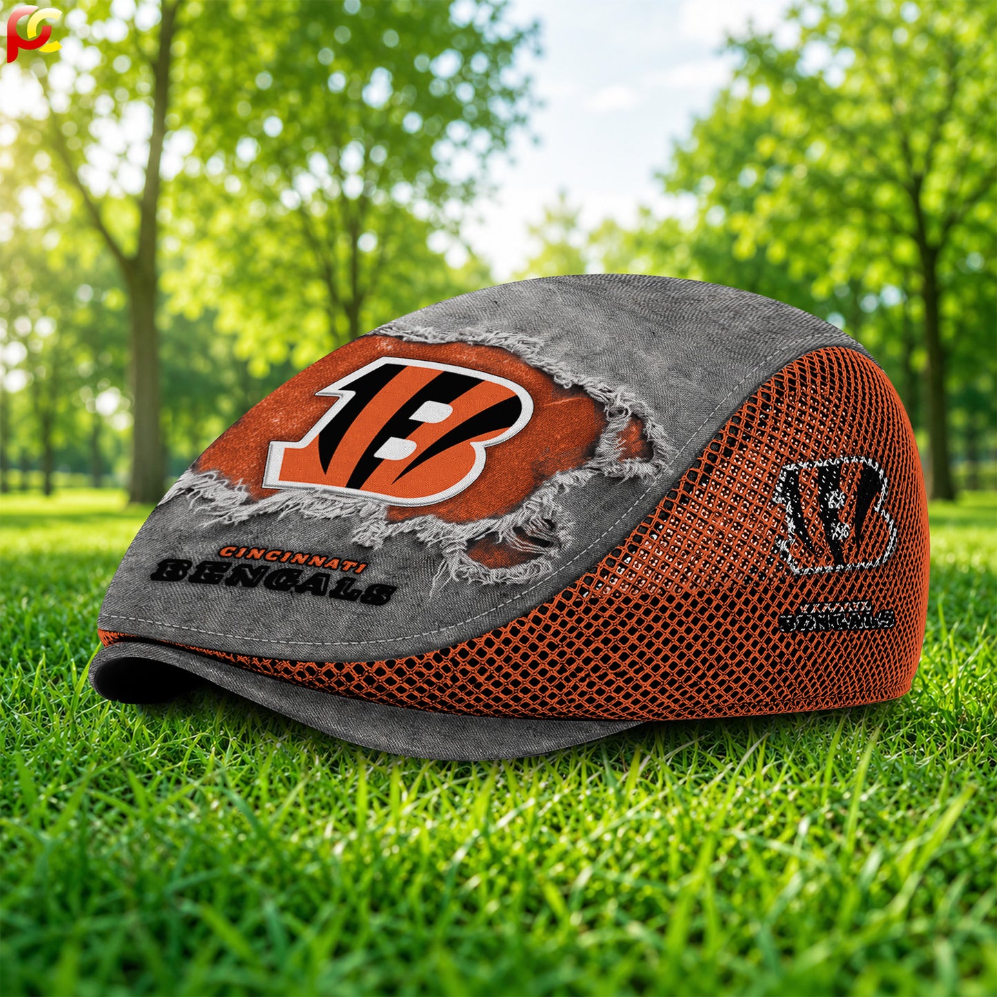 06CBG Mesh Flat Cap, Golf Mesh Cap NFL01