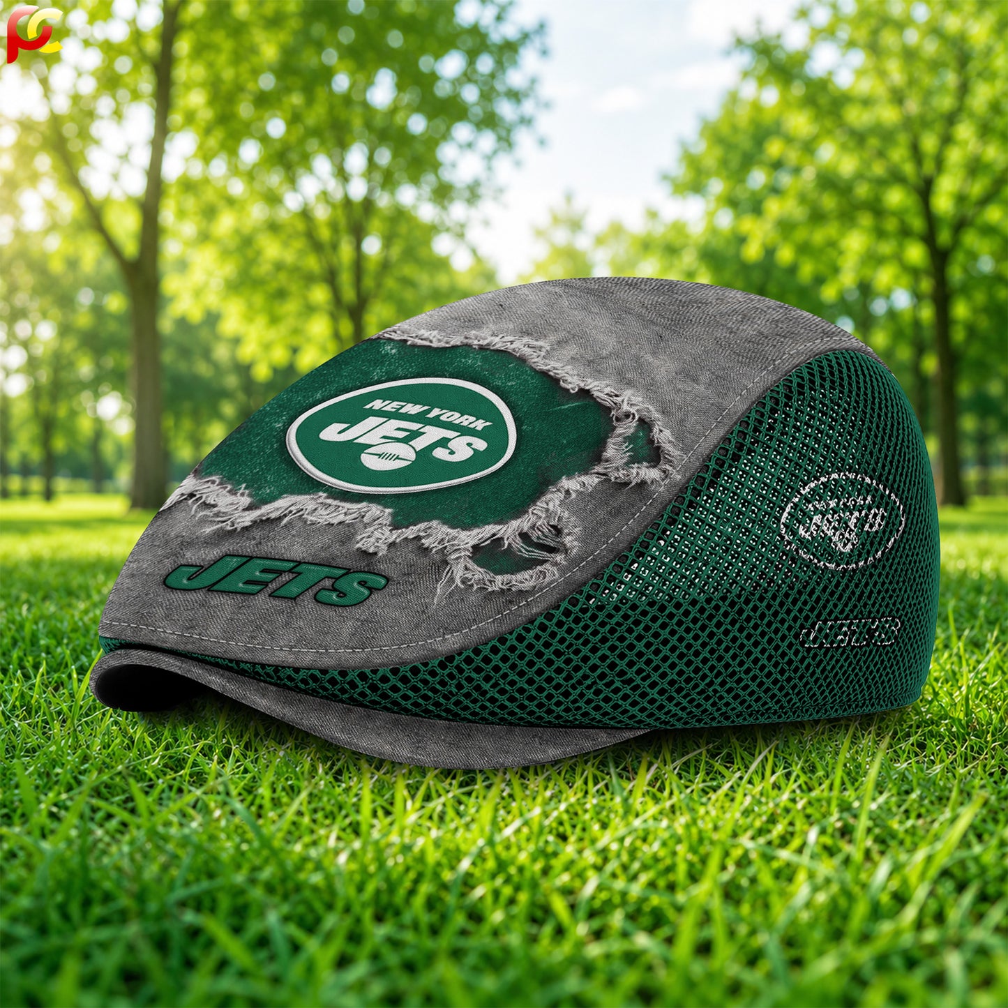 24NYJ Mesh Flat Cap, Golf Mesh Cap NFL01