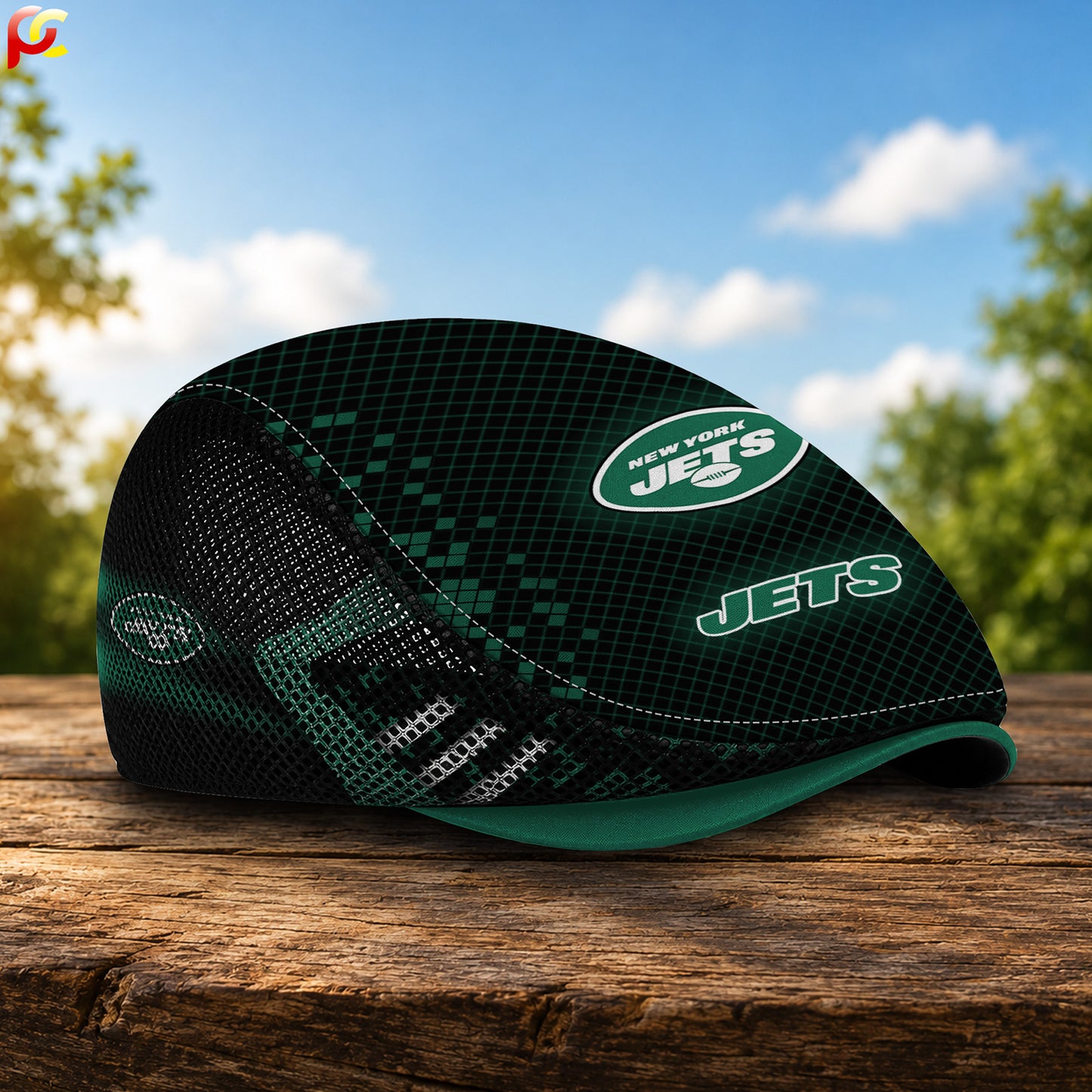 24NYJ Mesh Flat Cap, Golf Mesh Cap NFL03