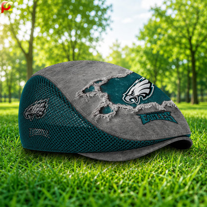 25PE Mesh Flat Cap, Golf Mesh Cap NFL01