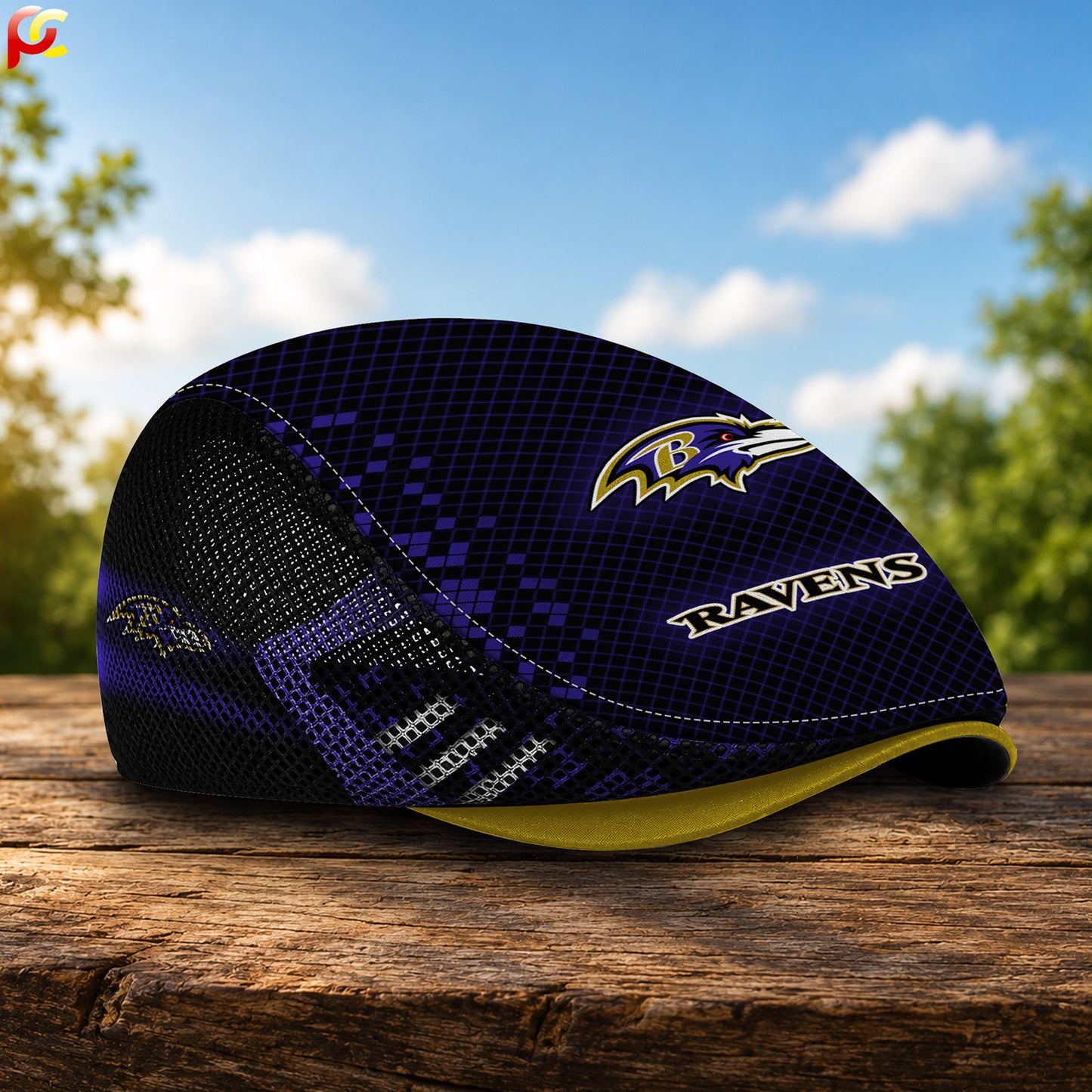 02BR Mesh Flat Cap, Golf Mesh Cap NFL03