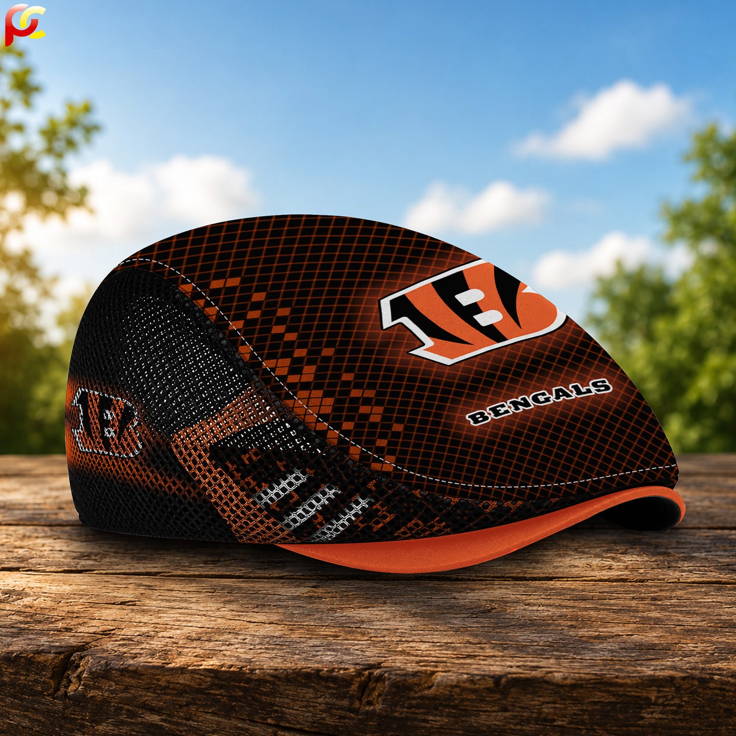 06CBG Mesh Flat Cap, Golf Mesh Cap NFL03