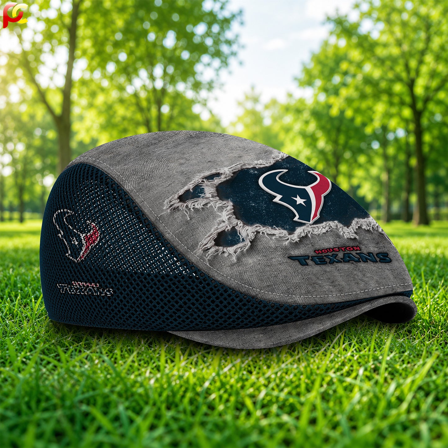 12HT Mesh Flat Cap, Golf Mesh Cap NFL01