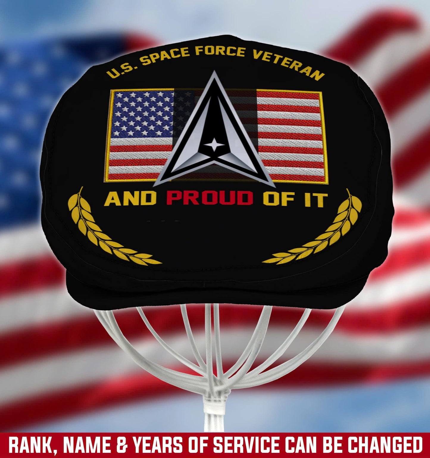 Personalized U.S Space Force Hat, U.S Space Force Veteran Flat Cap Newsboy Hat Ivy Gatsby Cap, Driving Hat, Golf Hat Space Force Custom Rank