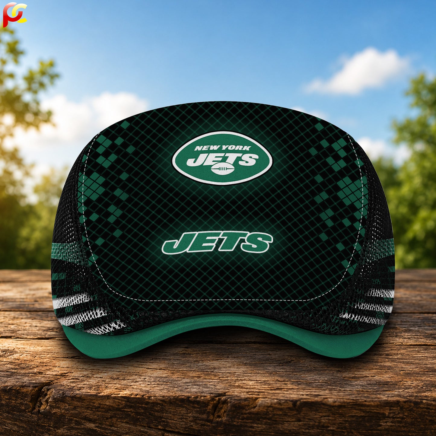 24NYJ Mesh Flat Cap, Golf Mesh Cap NFL03