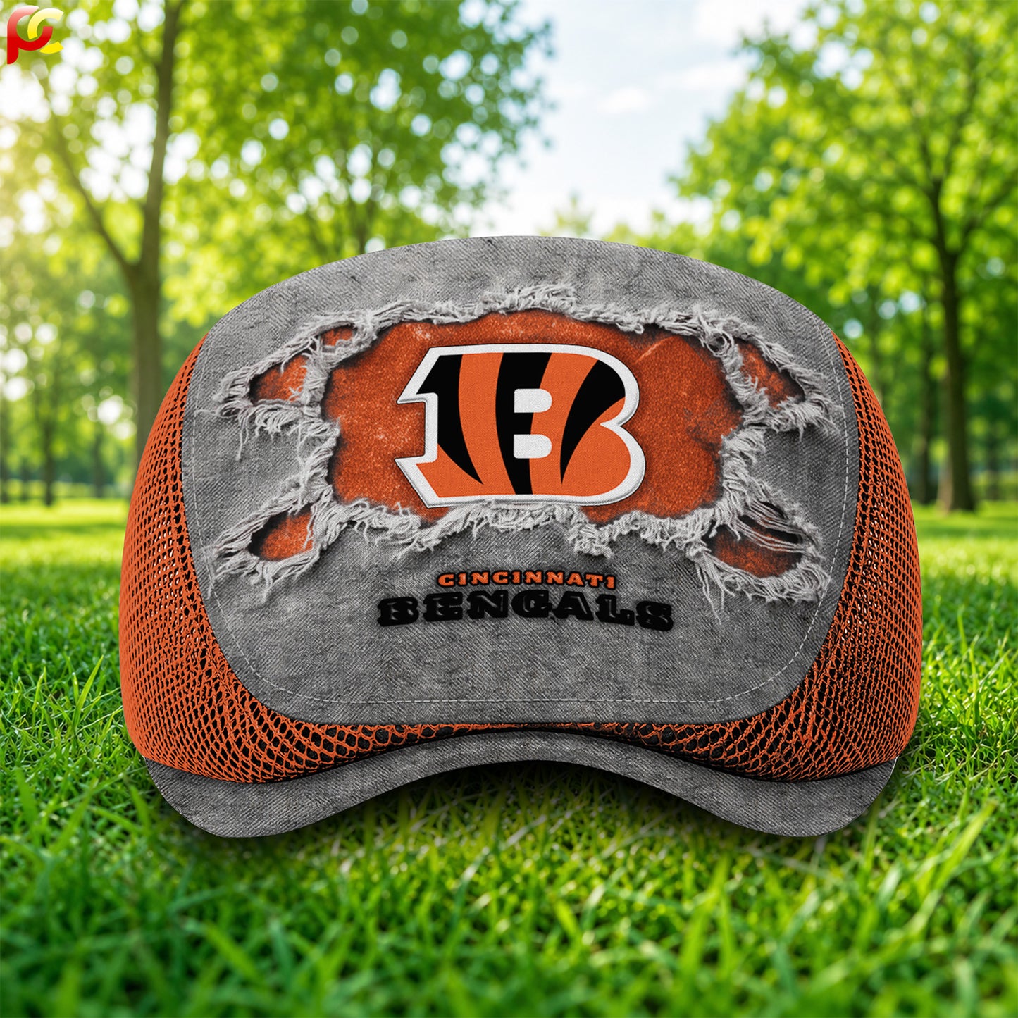 06CBG Mesh Flat Cap, Golf Mesh Cap NFL01