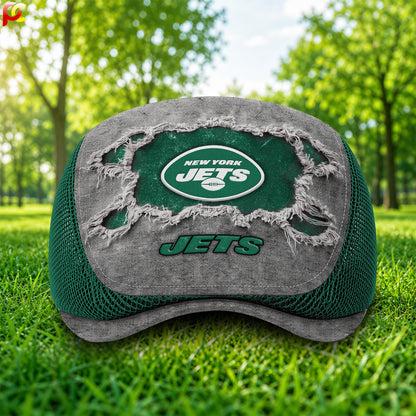 24NYJ Mesh Flat Cap, Golf Mesh Cap NFL01