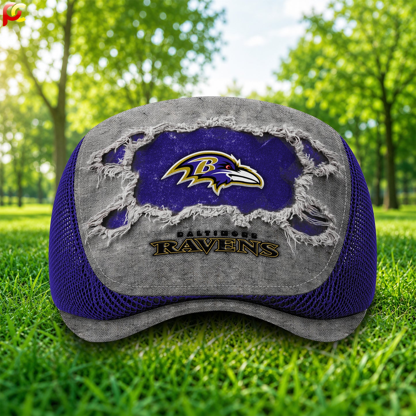 02BR Mesh Flat Cap, Golf Mesh Cap NFL01