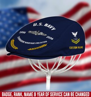 NAVY BADGE Veteran Jeff Cap, Driving Cap, Golf Cap M03