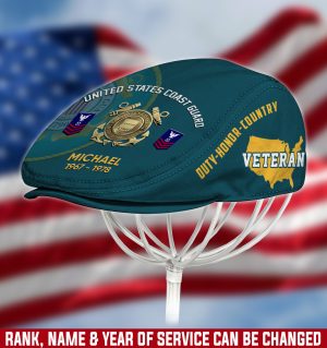 US COAST GUARD Veteran Jeff Cap, Driving Cap, Golf Cap M10