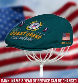 US COAST GUARD Veteran Jeff Cap, Driving Cap, Golf Cap M12