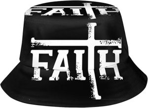 Christian Bucket Hat, Unisex Jesus Faith Hat Outdoor Beach Summer Fisherman Cap for Women Men
