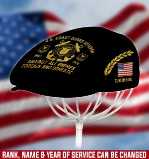 US COAST GUARD Veteran Jeff Cap, Driving Cap, Golf Cap M25