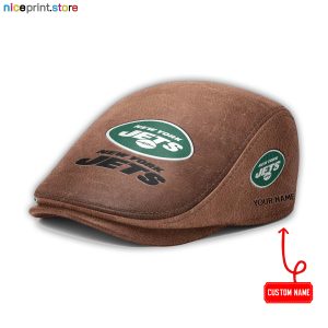 New York Jets NFL Leather Flat Caps M01